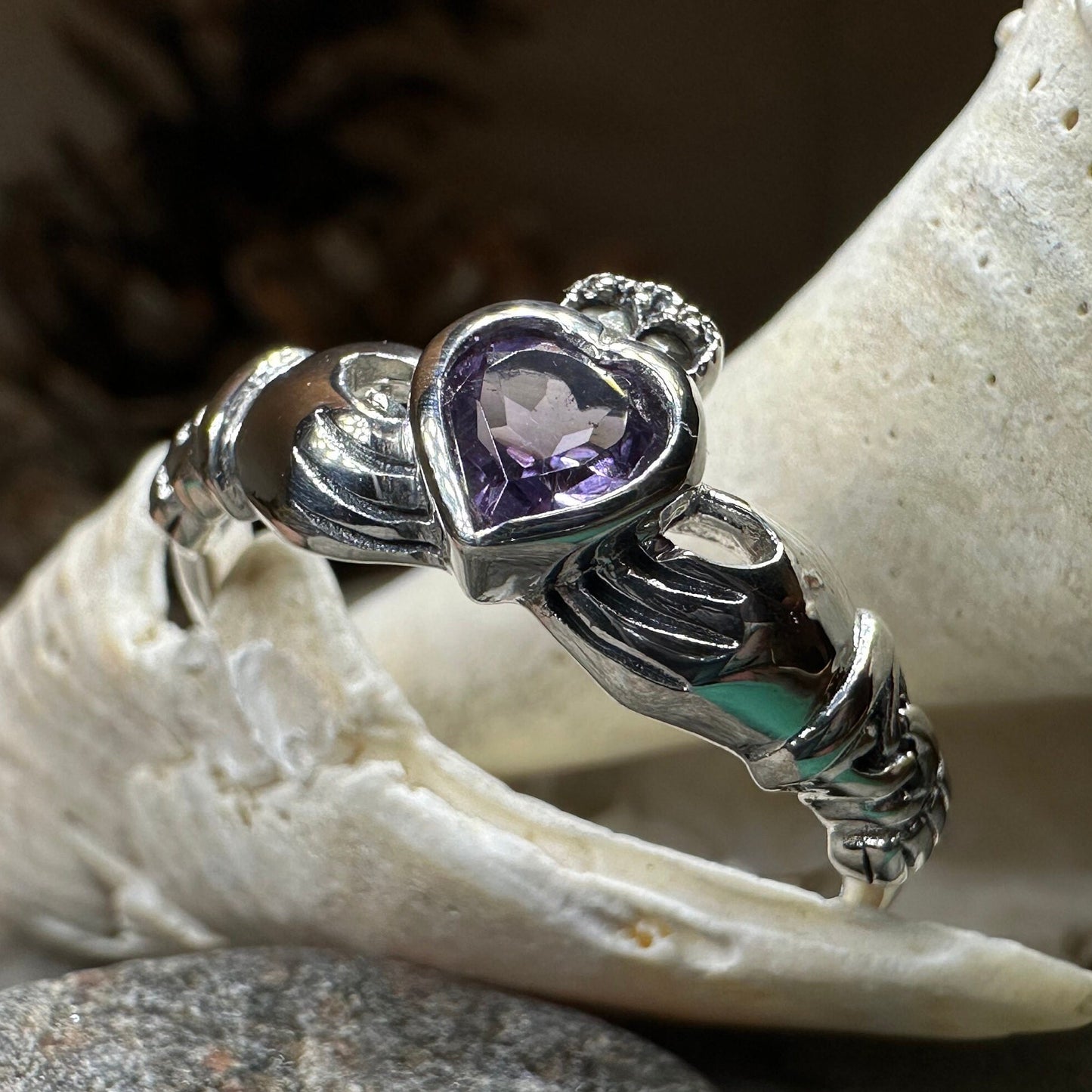 Eriu Marcasite Claddagh Ring — view 8