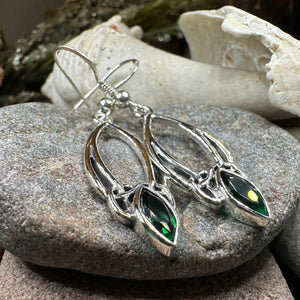 Trinity Knot Earrings, Celtic Jewelry, Irish Jewelry, Celtic Knot Jewelry, Bridal Jewelry, Emerald, Scotland Jewelry, Mom Gift, Wife Gift