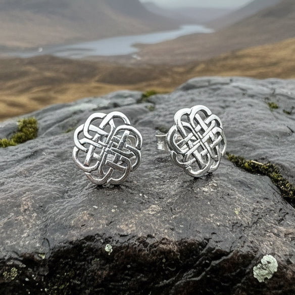 Celtic Knot Earrings, Irish Jewelry, Celtic Stud Earrings, Anniversary Gift, Bridal Jewelry, Norse Jewelry, Yoga Jewelry, Scottish Jewelry