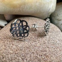 Load image into Gallery viewer, Celtic Knot Earrings, Irish Jewelry, Celtic Stud Earrings, Anniversary Gift, Bridal Jewelry, Norse Jewelry, Yoga Jewelry, Scottish Jewelry
