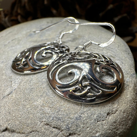 Load image into Gallery viewer, Celtic Spiral Earrings, Irish Jewelry, Viking Jewelry, Ireland Gift, Triskelion Jewelry, Triskele, Celtic Jewelry, Triple Spiral Jewelry
