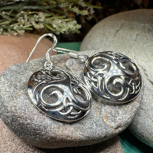 Celtic Spiral Earrings, Irish Jewelry, Viking Jewelry, Ireland Gift, Triskelion Jewelry, Triskele, Celtic Jewelry, Triple Spiral Jewelry