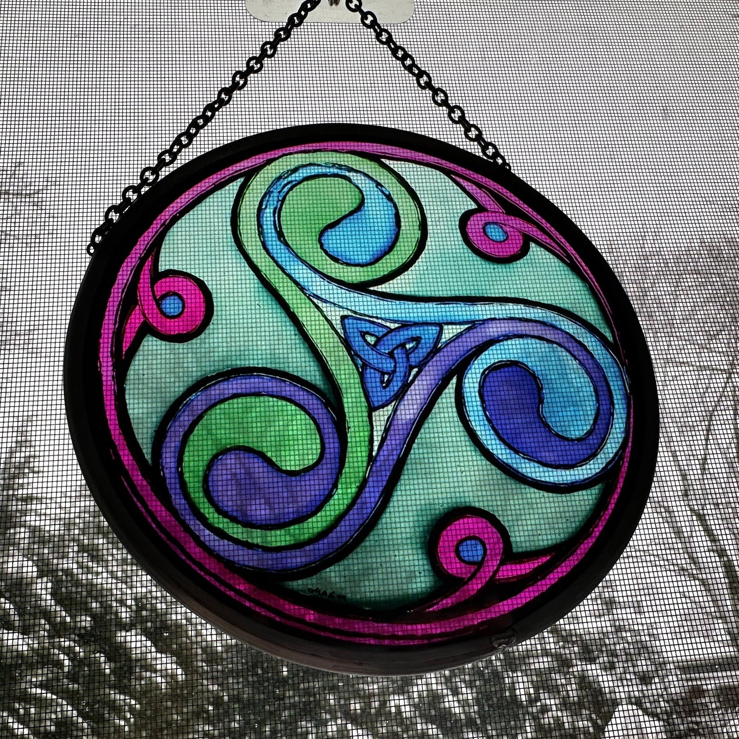 Green Durrow Celtic Spiral Suncatcher — view 9