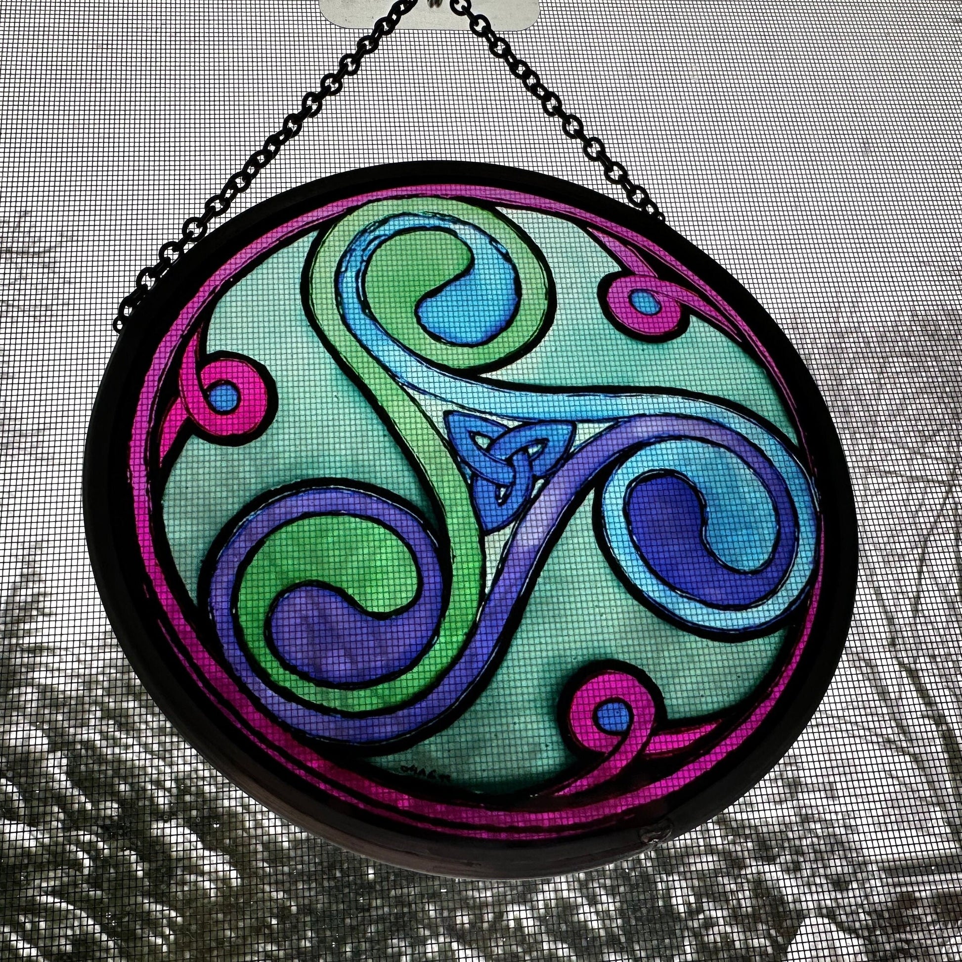Green Durrow Celtic Spiral Suncatcher — view 9