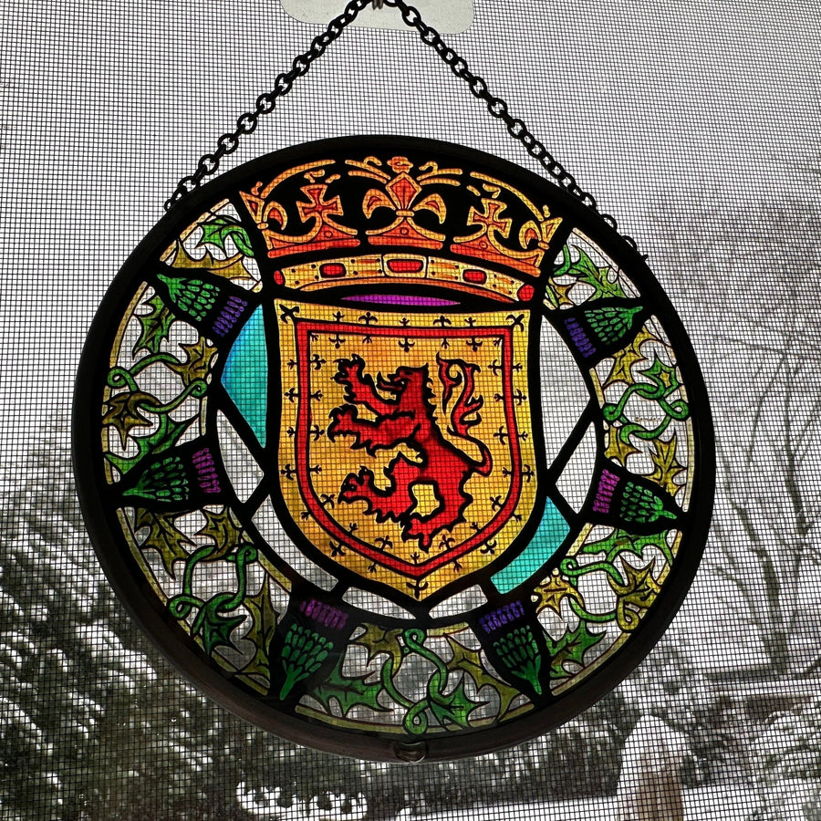 Scottish Lion Wall Decor, Scottish Thistle Gift, Scotland Stained Glass, New Home Gift, Scotland Wedding Gift, Celtic Gift, Sterling Castle