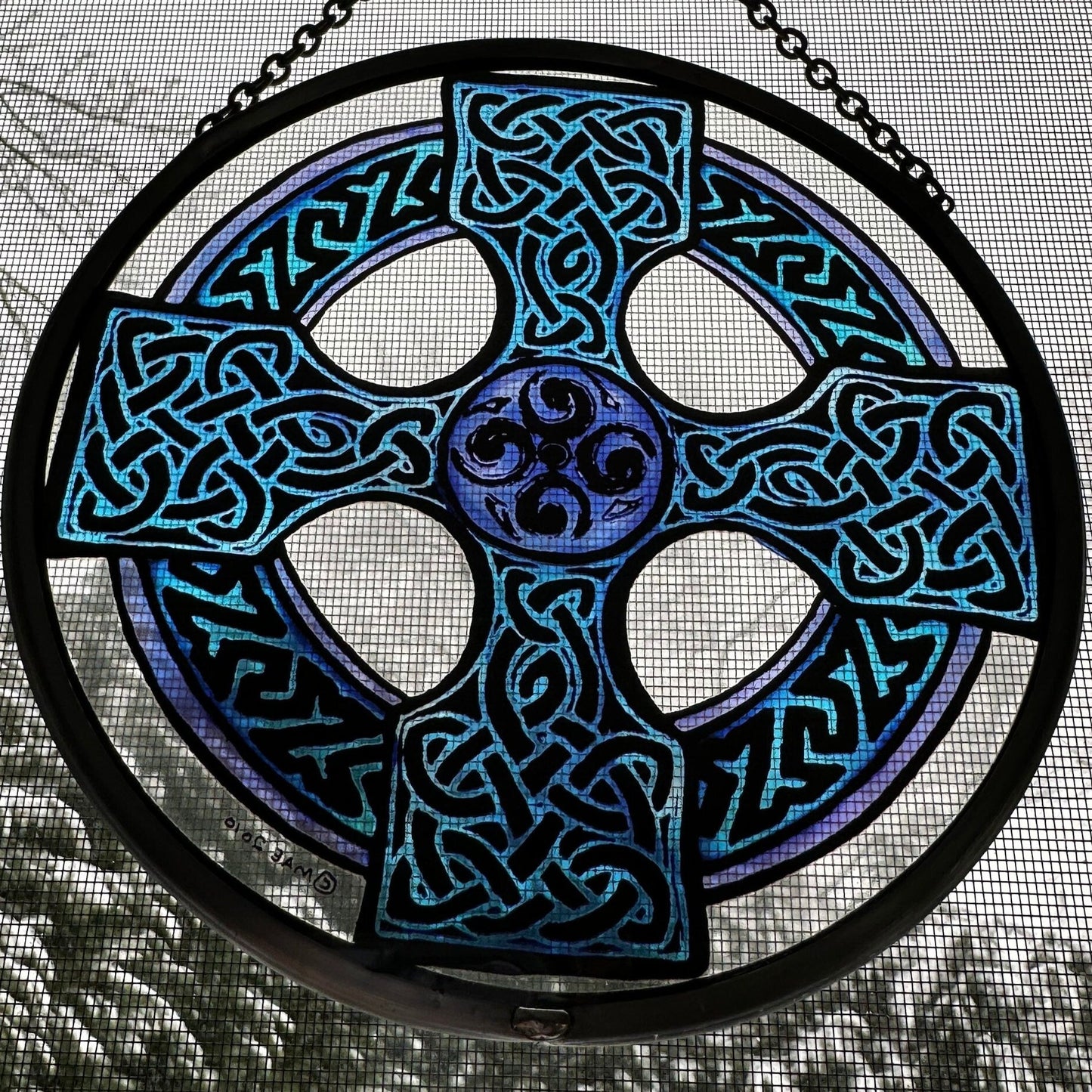 Celtic Cross Stained Glass Suncatcher — view 5
