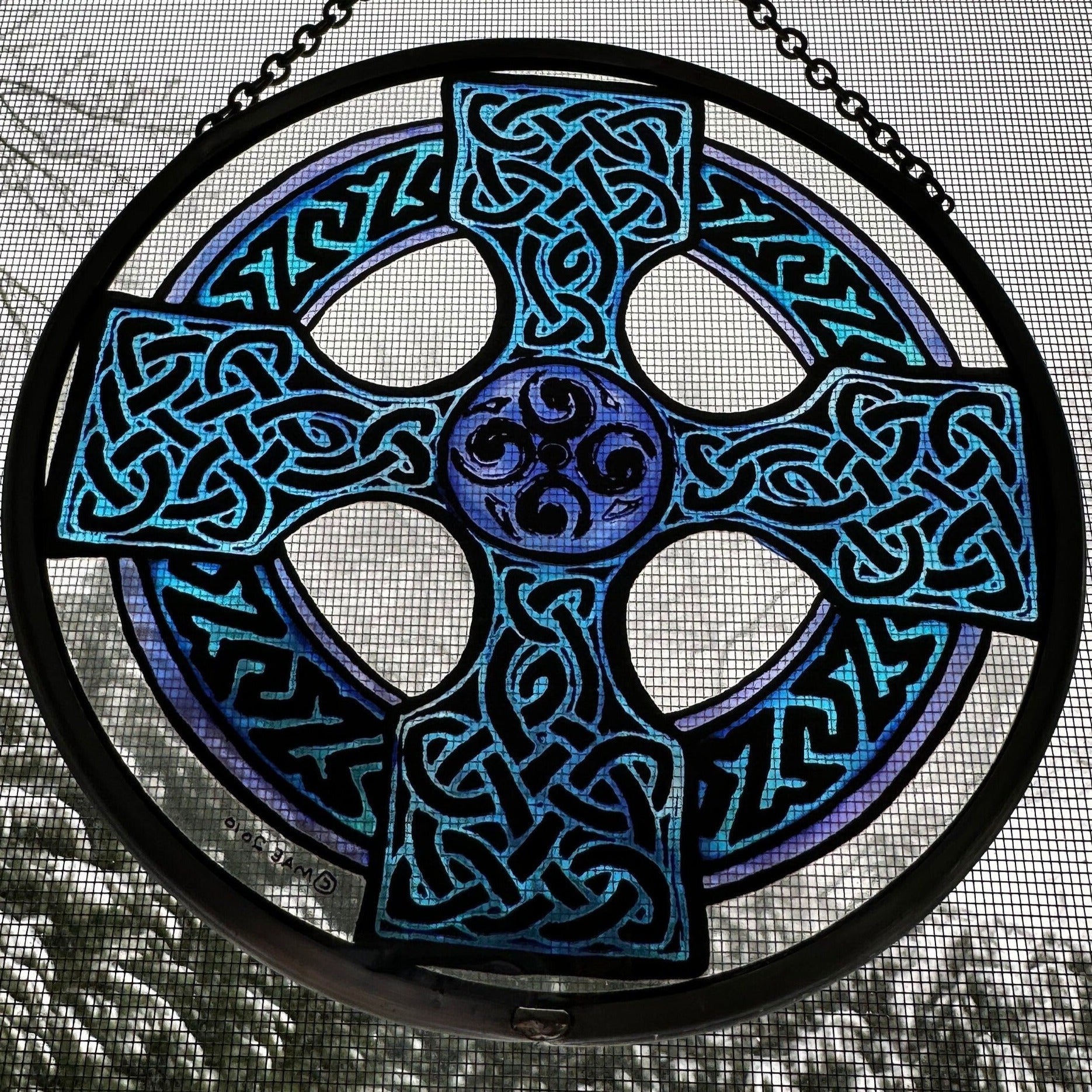 Celtic Cross Stained Glass Suncatcher — view 5