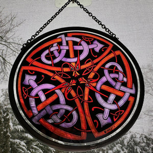 Celtic Dragon Wall Decor, Ireland Gift, Stained Glass Celtic Knot, New Home Gift, Irish Wedding Gift, Scottish Gift, Norse Viking Gift