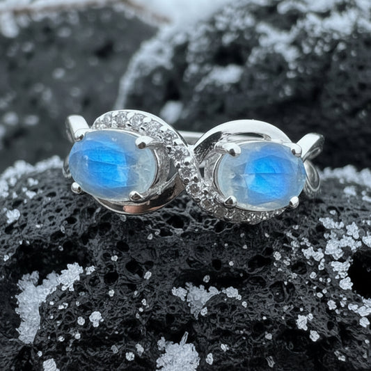 Moonstone Infinity Promise Ring — view 11