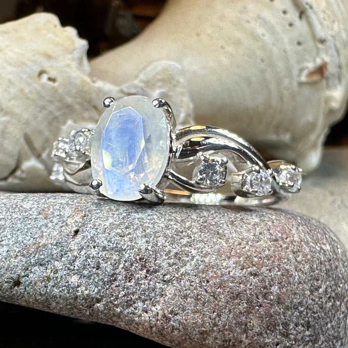 Moonstone Ring, Promise Ring, Engagement Ring, Commitment Ring, Anniversary Gift, Boho Statement Ring, Cocktail Ring, Wife Gift, Mom Gift