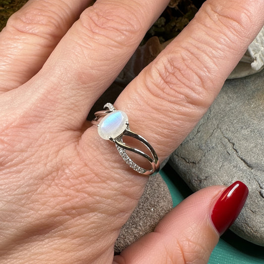 Snow Queen Moonstone Ring — view 7