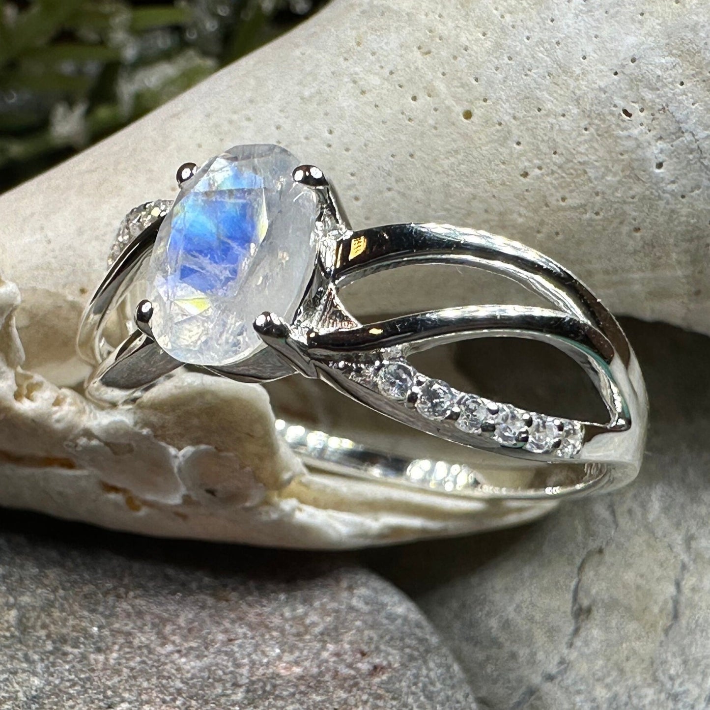 Moonstone Ring, Promise Ring, Engagement Ring, Commitment Ring, Anniversary Gift, Boho Statement Ring, Cocktail Ring, Wife Gift, Mom Gift