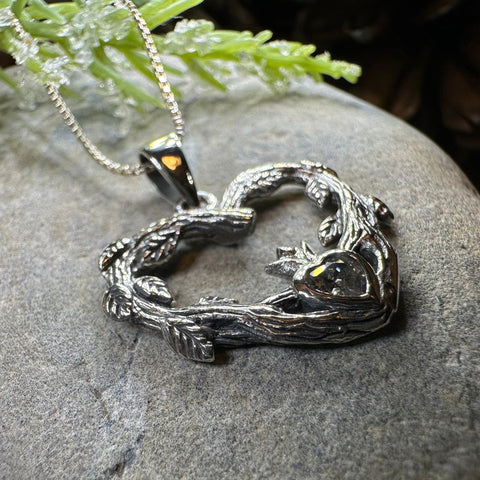 Load image into Gallery viewer, Claddagh Necklace, Celtic Pendant, Irish Jewelry, Bridal Jewelry, Anniversary Gift, Engagement Gift, Girlfriend Gift, Diamond Claddagh Gift
