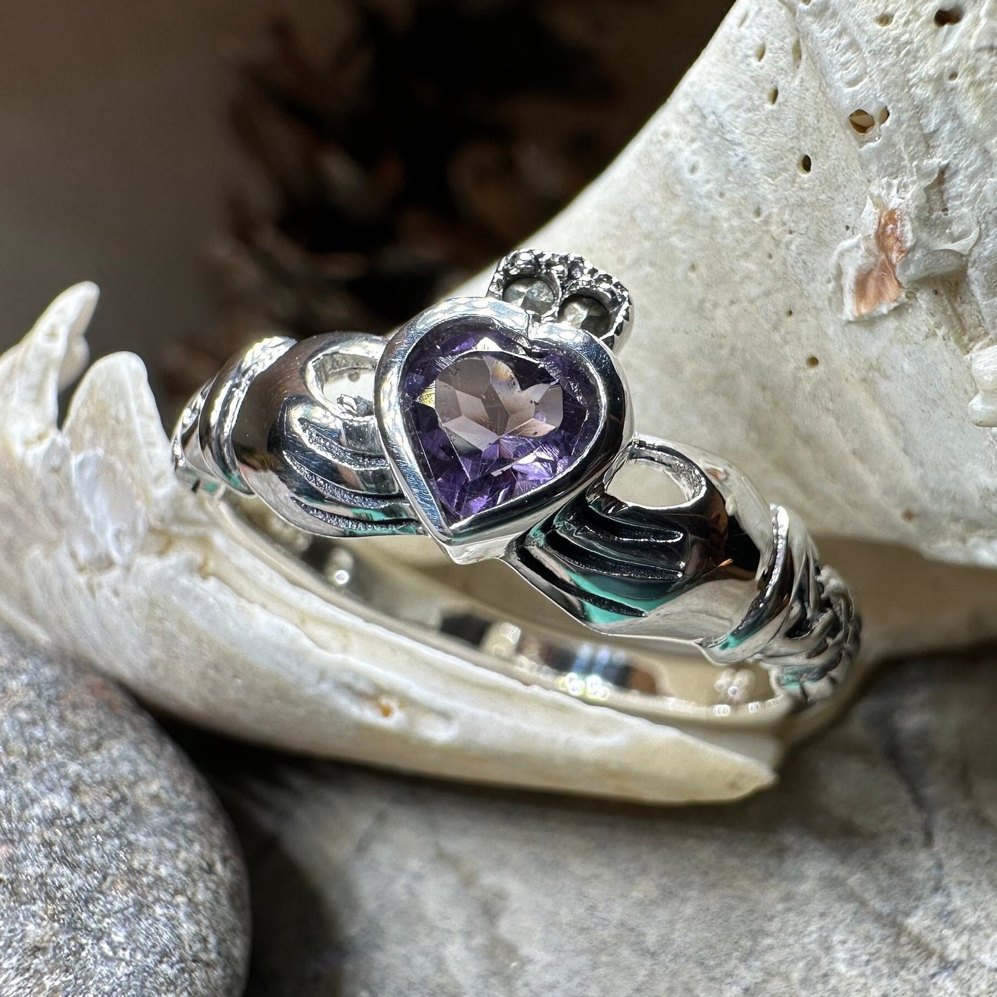 Eriu Marcasite Claddagh Ring — view 5