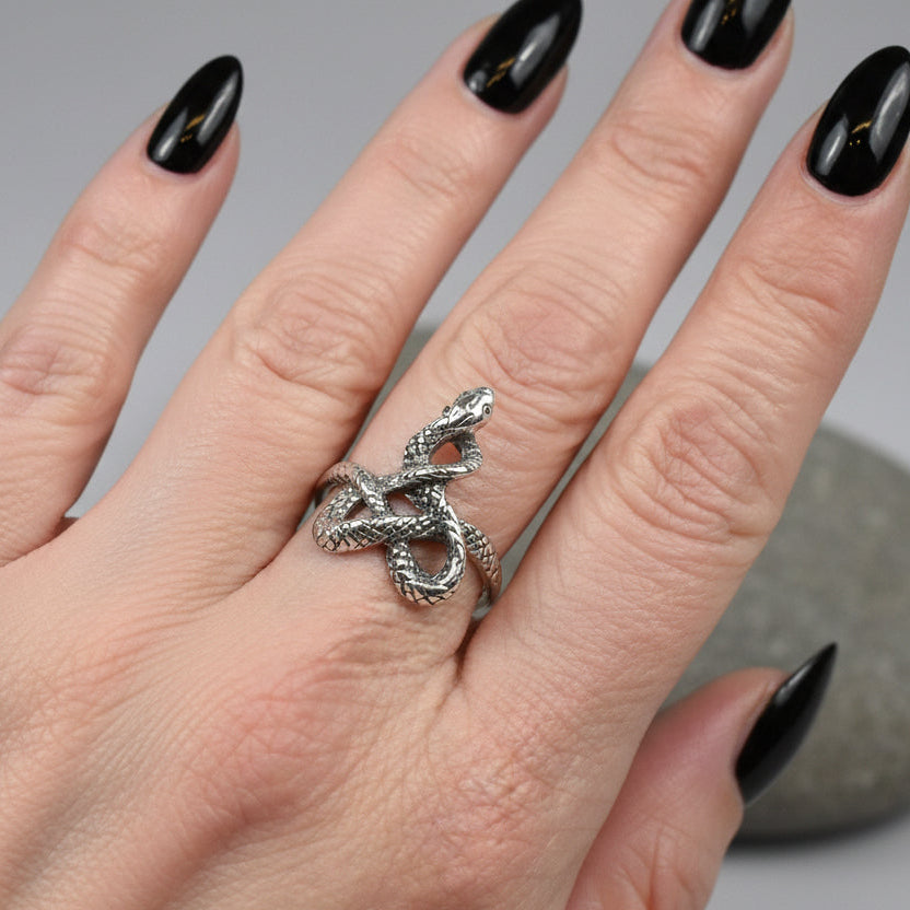 Celtic Snake Ring, Celtic Ring, Gothic Ring, Silver Boho Ring, Irish Ring, Scottish Gift, Anniversary Gift, Animal Ring, Large Wiccan Ring