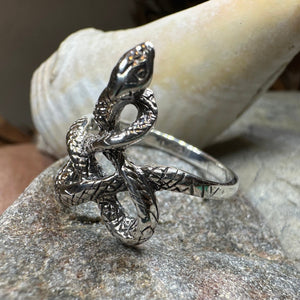 Celtic Snake Ring, Celtic Ring, Gothic Ring, Silver Boho Ring, Irish Ring, Scottish Gift, Anniversary Gift, Animal Ring, Large Wiccan Ring