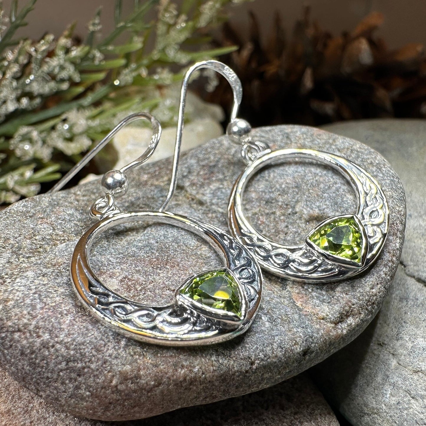 Trinity Knot Earrings, Celtic Jewelry, Irish Jewelry, Celtic Knot Jewelry, Bridal Jewelry, Blue Topaz, Scotland Jewelry, Mom Gift, Wife Gift