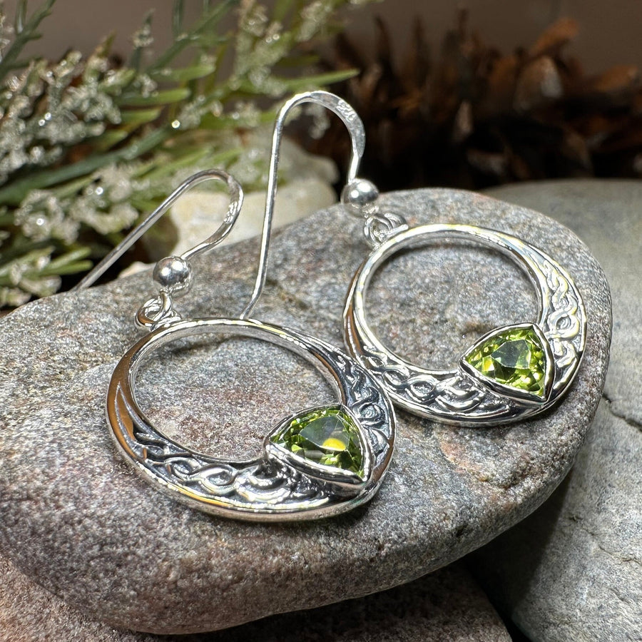 Trinity Knot Earrings, Celtic Jewelry, Irish Jewelry, Celtic Knot Jewelry, Bridal Jewelry, Blue Topaz, Scotland Jewelry, Mom Gift, Wife Gift