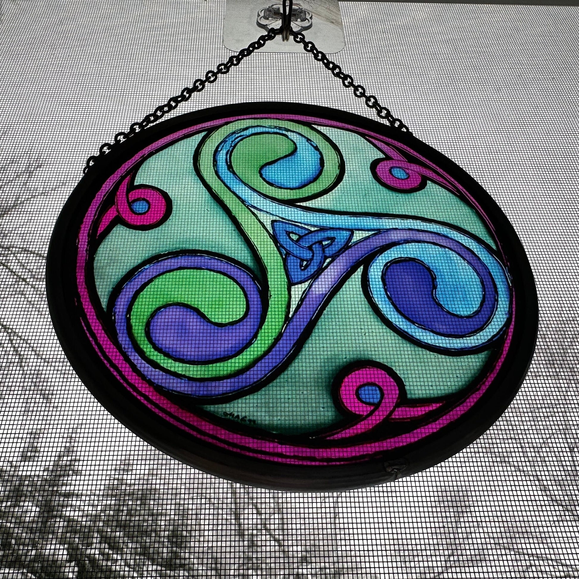 Green Durrow Celtic Spiral Suncatcher — view 3