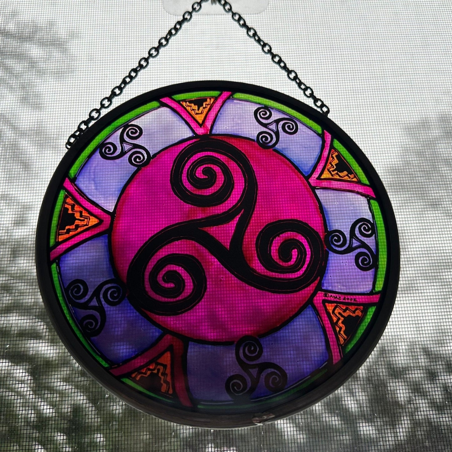 Purple Swirls Celtic Spiral Suncatcher — view 9