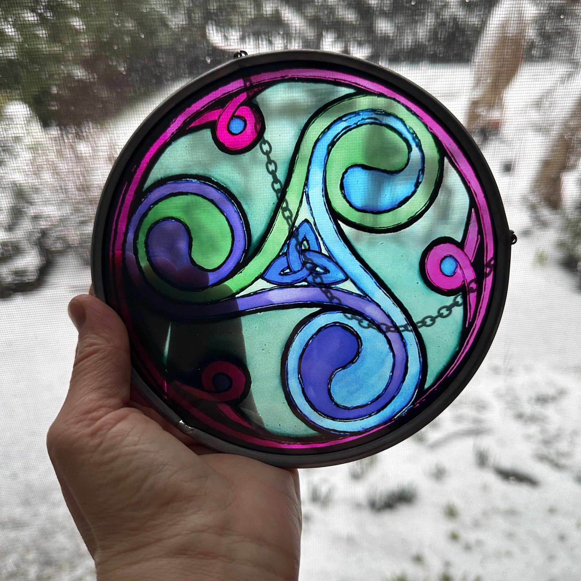 Green Durrow Celtic Spiral Suncatcher — view 5