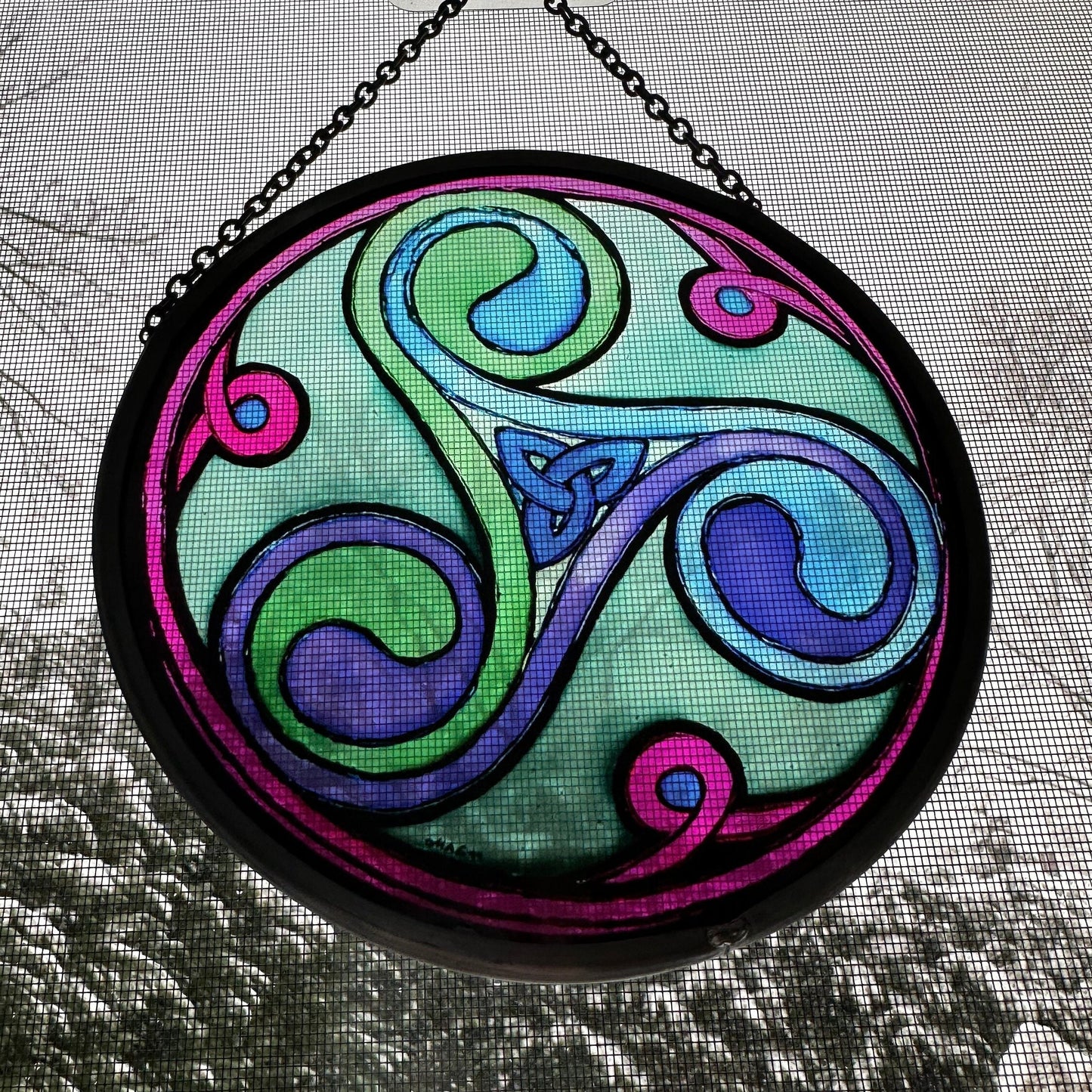 Green Durrow Celtic Spiral Suncatcher — view 6