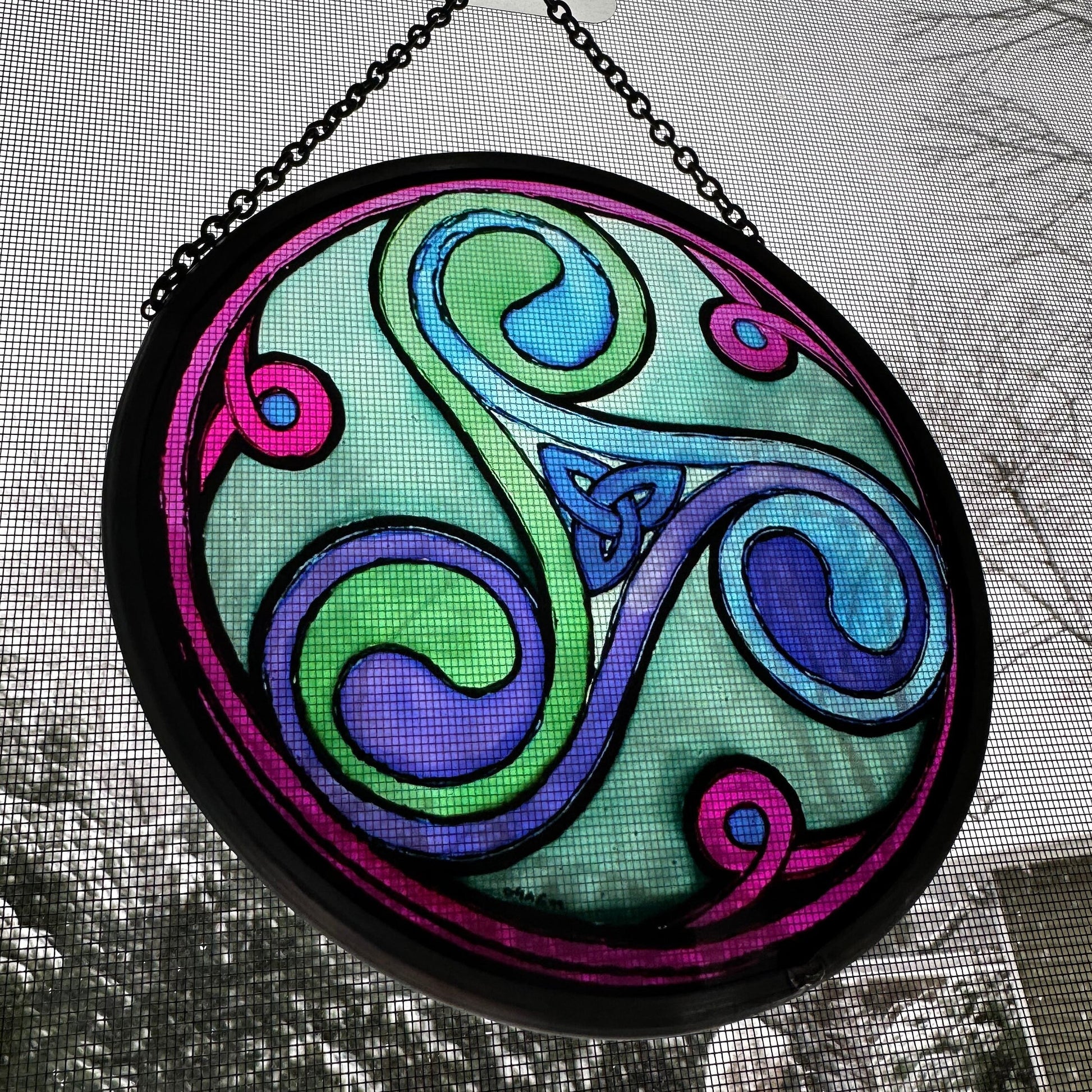 Green Durrow Celtic Spiral Suncatcher — view 8