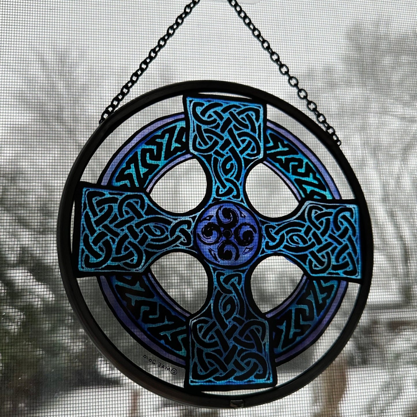 Celtic Cross Stained Glass Suncatcher — view 2