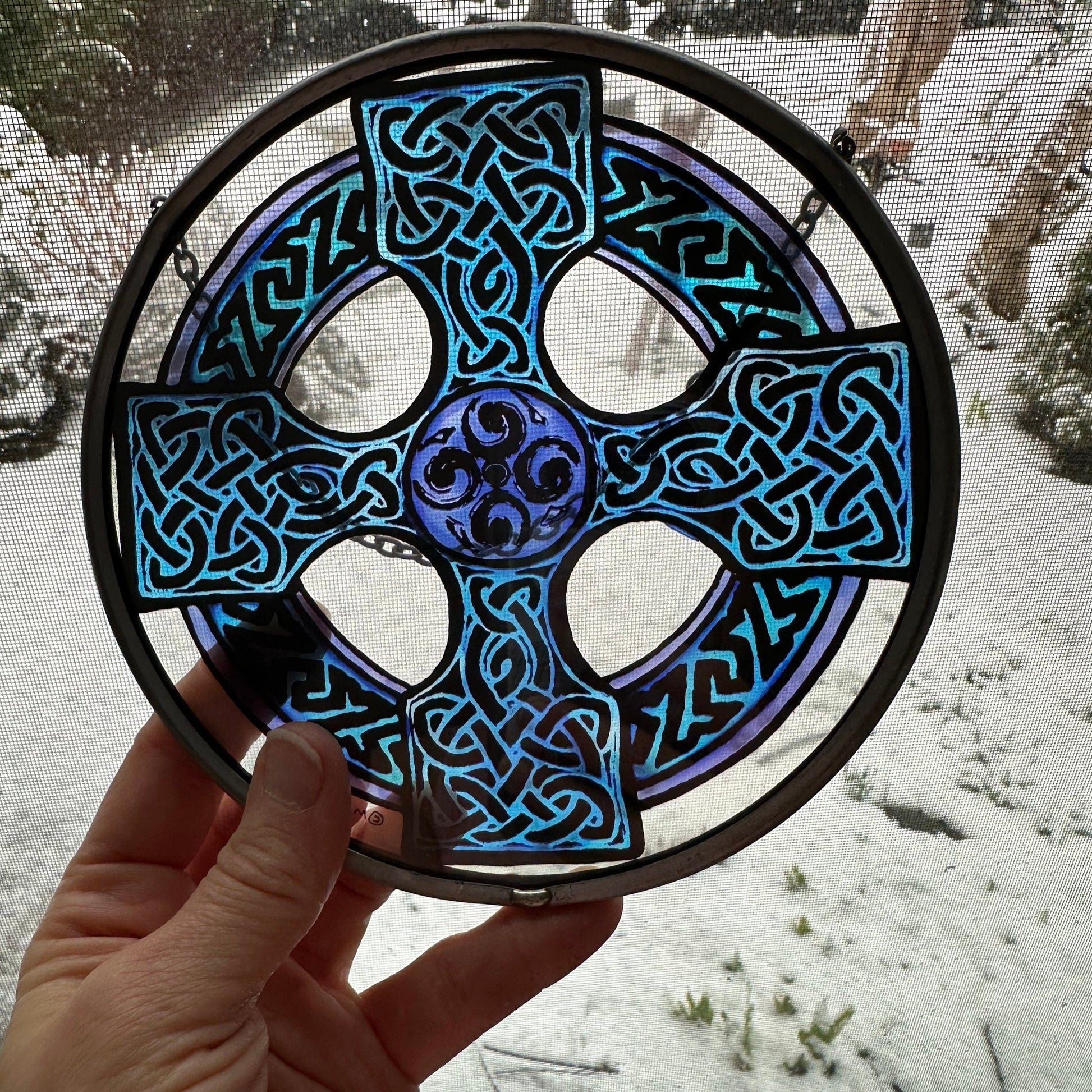 Celtic Cross Stained Glass Suncatcher — view 8