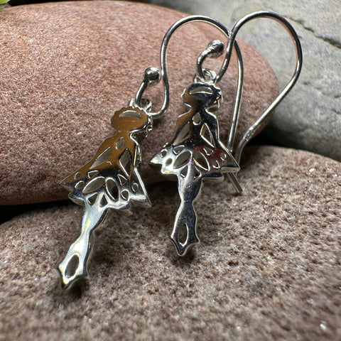 Load image into Gallery viewer, Irish Dancer Earrings, Irish Jewelry, Celtic Jewelry, Feis Gift, Ghillies Jewelry, Sister Gift, Irish Dance Gift, Silver Ireland Jewelry
