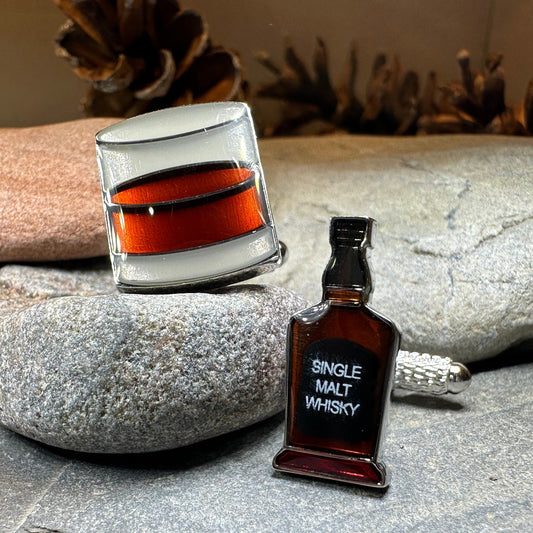 Scotch Whisky Cuff Links, Scotland Jewelry, Men's Celtic Jewelry, Whiskey Lover Gift, Groom Gift, Boyfriend Gift, Scottish Husband Gift, Dad