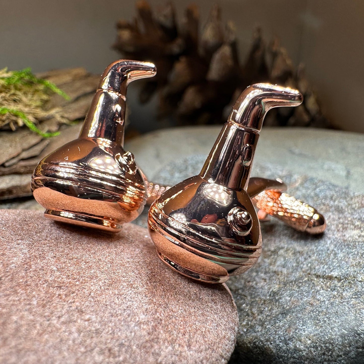 Whiskey Still Cuff Links, Scotland Jewelry, Men's Celtic Jewelry, Whisky Lover Gift, Groom Gift, Boyfriend Gift, Scottish Husband Gift, Dad