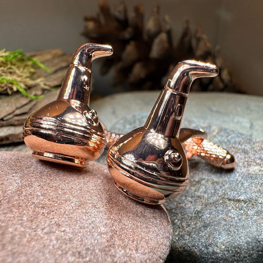 Whiskey Still Cuff Links, Scotland Jewelry, Men's Celtic Jewelry, Whisky Lover Gift, Groom Gift, Boyfriend Gift, Scottish Husband Gift, Dad
