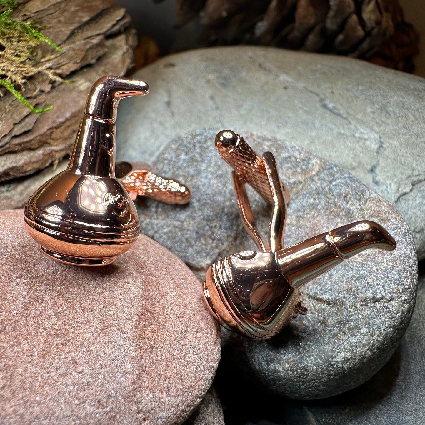Whiskey Still Cuff Links, Scotland Jewelry, Men's Celtic Jewelry, Whisky Lover Gift, Groom Gift, Boyfriend Gift, Scottish Husband Gift, Dad