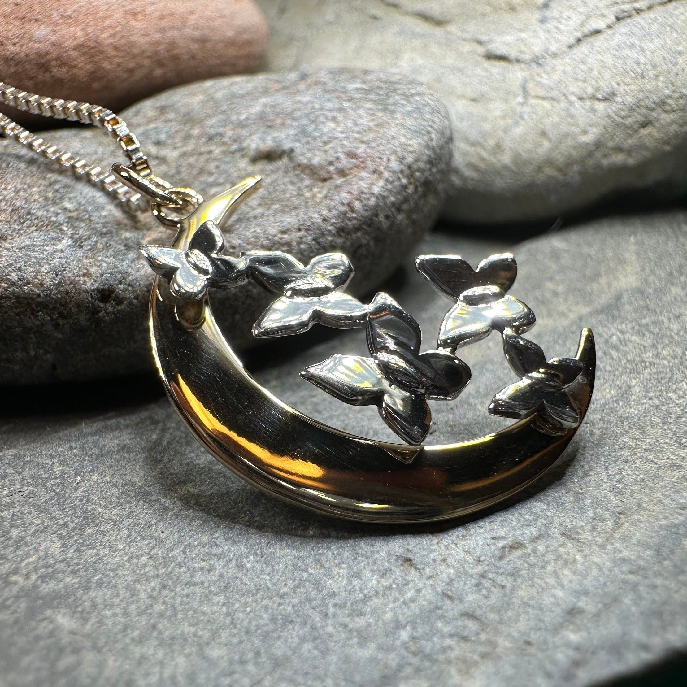 Butterfly Necklace Bronze Statement Necklace Butterfly Flight Over