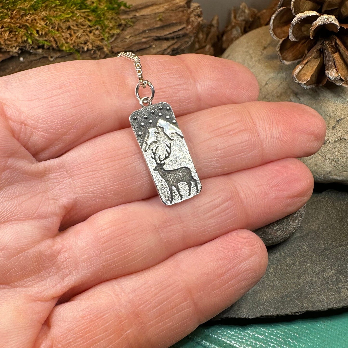 Stag Necklace, Scotland Jewelry, Scottish Stag, Hunter Gift, Nature Jewelry, Pagan Jewelry, Hunting, Wildlife, Deer Hunter, Wiccan Jewelry
