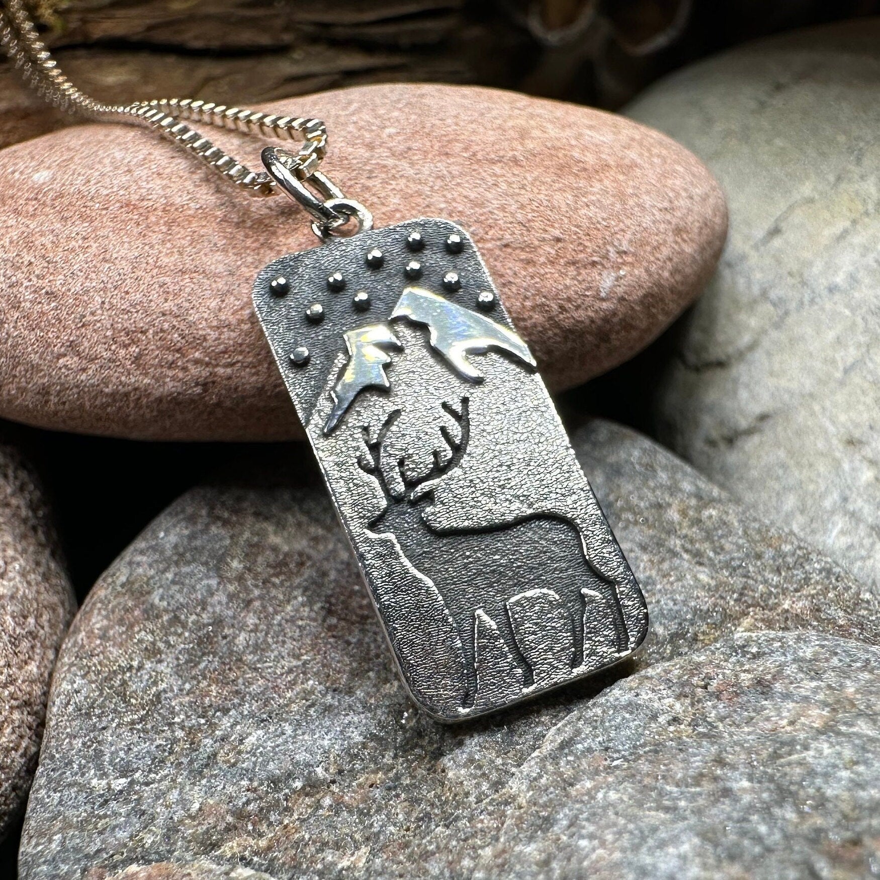 Stag Necklace, Scotland Jewelry, Scottish Stag, Hunter Gift, Nature Jewelry, Pagan Jewelry, Hunting, Wildlife, Deer Hunter, Wiccan Jewelry