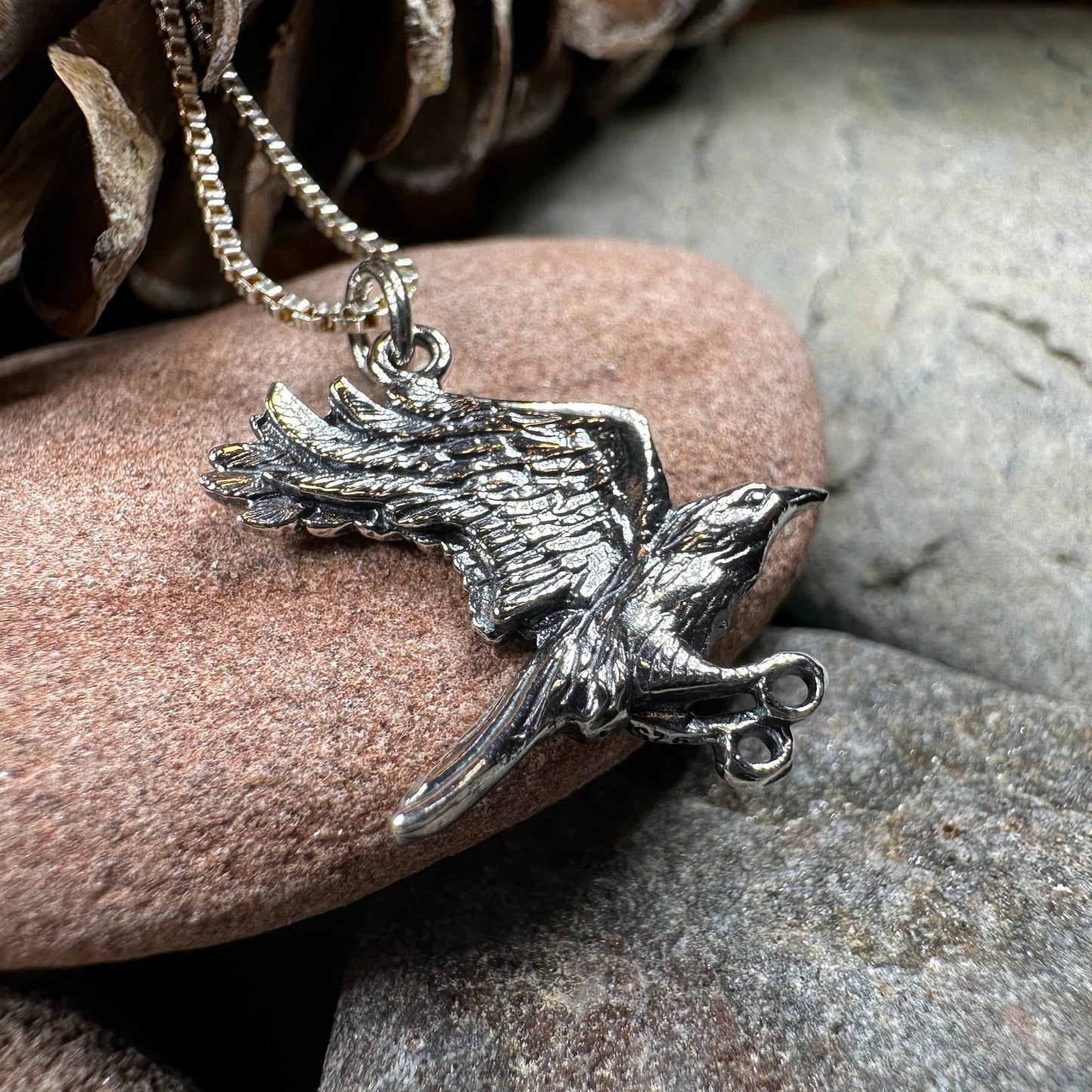 Raven Necklace, Wiccan Jewelry, Crow Pendant, Black Bird Pendant, Bird Jewelry, Pagan Jewelry, Nature Lover, Poe Jewelry, Gothic Jewelry