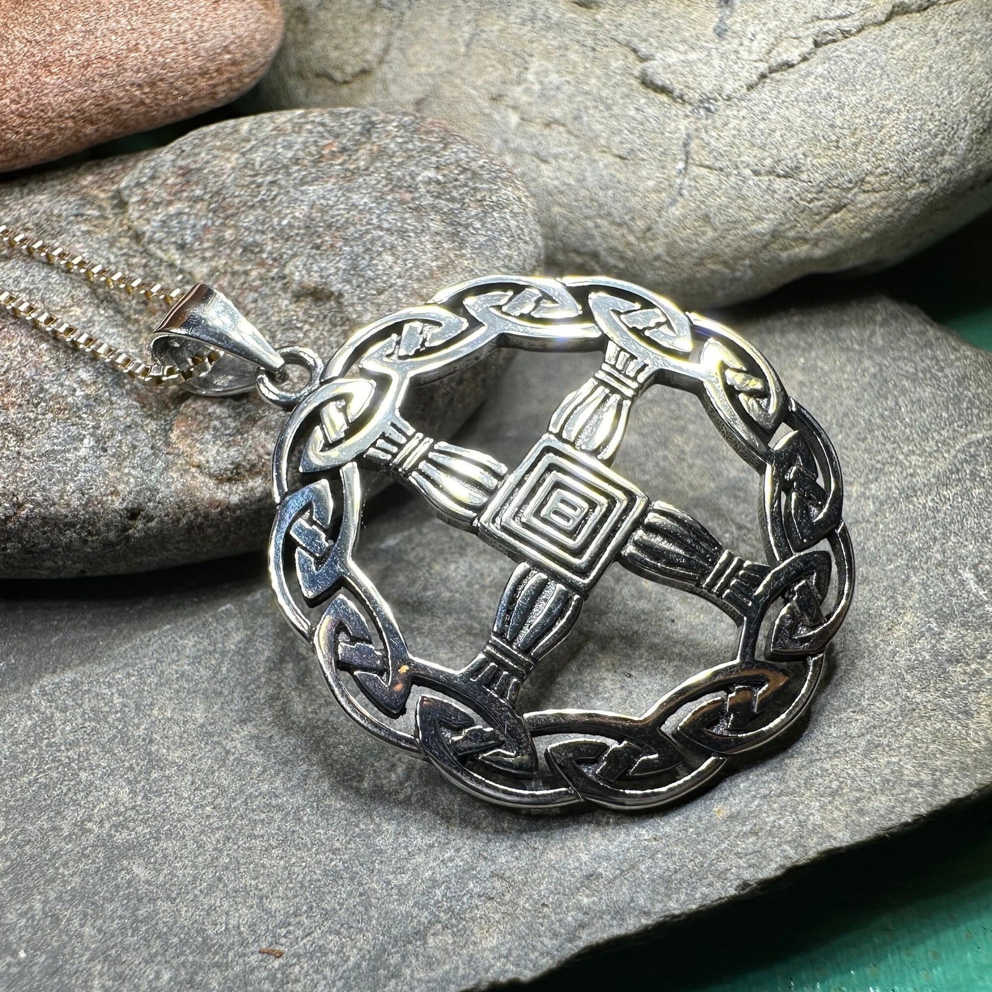 Saint Brigid's Cross, Celtic Cross Necklace, Irish Pendant, Anniversary Gift, Religious Jewelry, Silver Wiccan Jewelry, St. Bridget's Cross