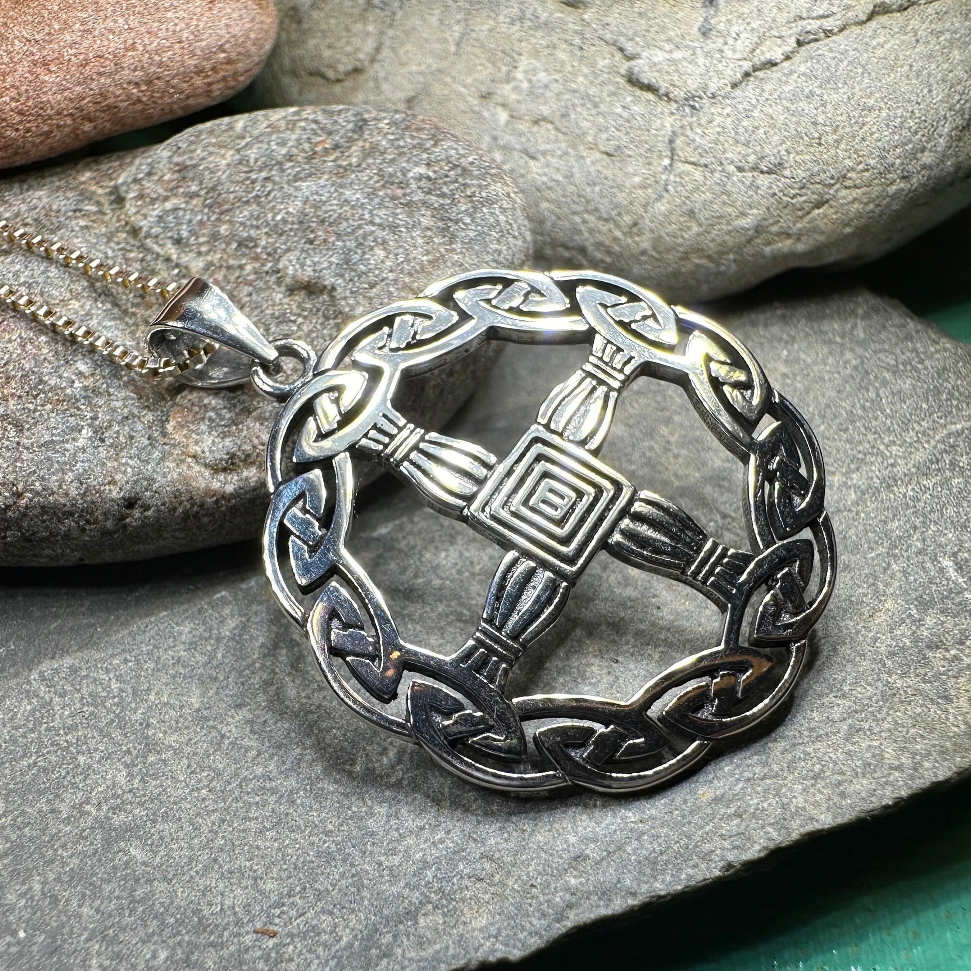 Saint Brigid's Cross, Celtic Cross Necklace, Irish Pendant, Anniversary Gift, Religious Jewelry, Silver Wiccan Jewelry, St. Bridget's Cross
