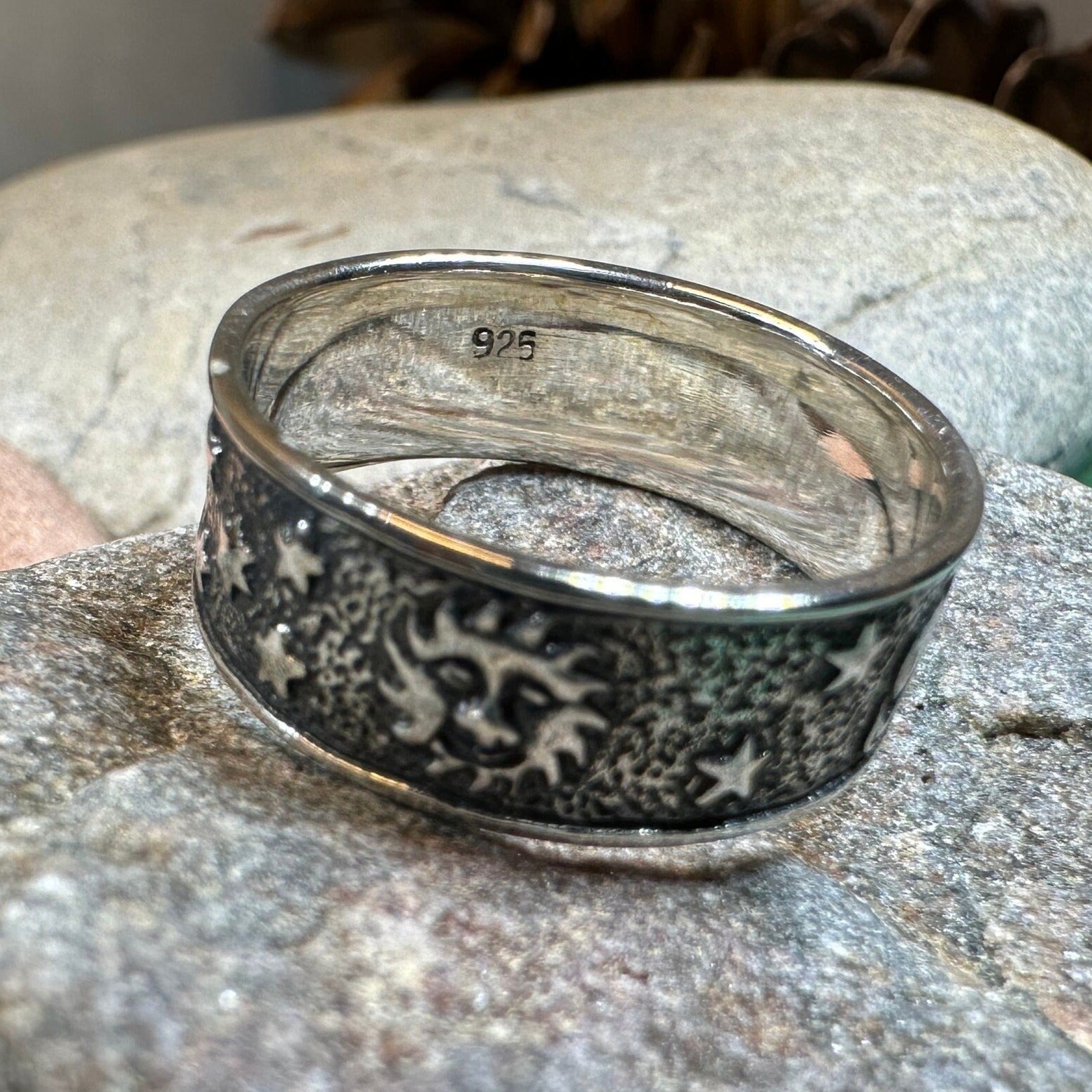 Crescent Moon Ring, Astronomy Ring, Celestial Ring, Outer Space Jewelry, Sun Ring, Science Lover Gift, Wiccan Jewelry, Boho Ring, Mom Gift