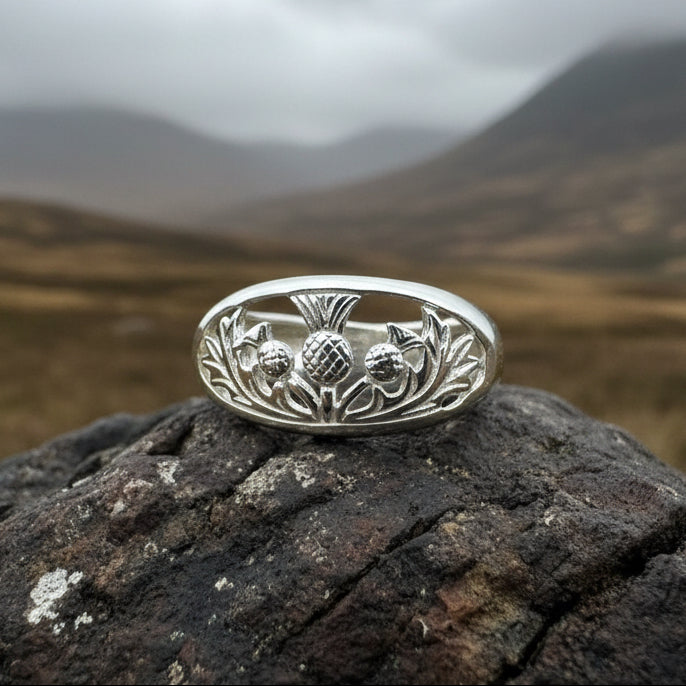 Thistle Ring, Celtic Jewelry, Scotland Jewelry, Flower Jewelry, Scottish Jewelry, Nature Ring, Silver Thistle Jewelry, Mom Gift, Wife Gift