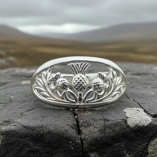 Thistle Ring, Celtic Jewelry, Scotland Jewelry, Flower Jewelry, Scottish Jewelry, Nature Ring, Silver Thistle Jewelry, Mom Gift, Wife Gift