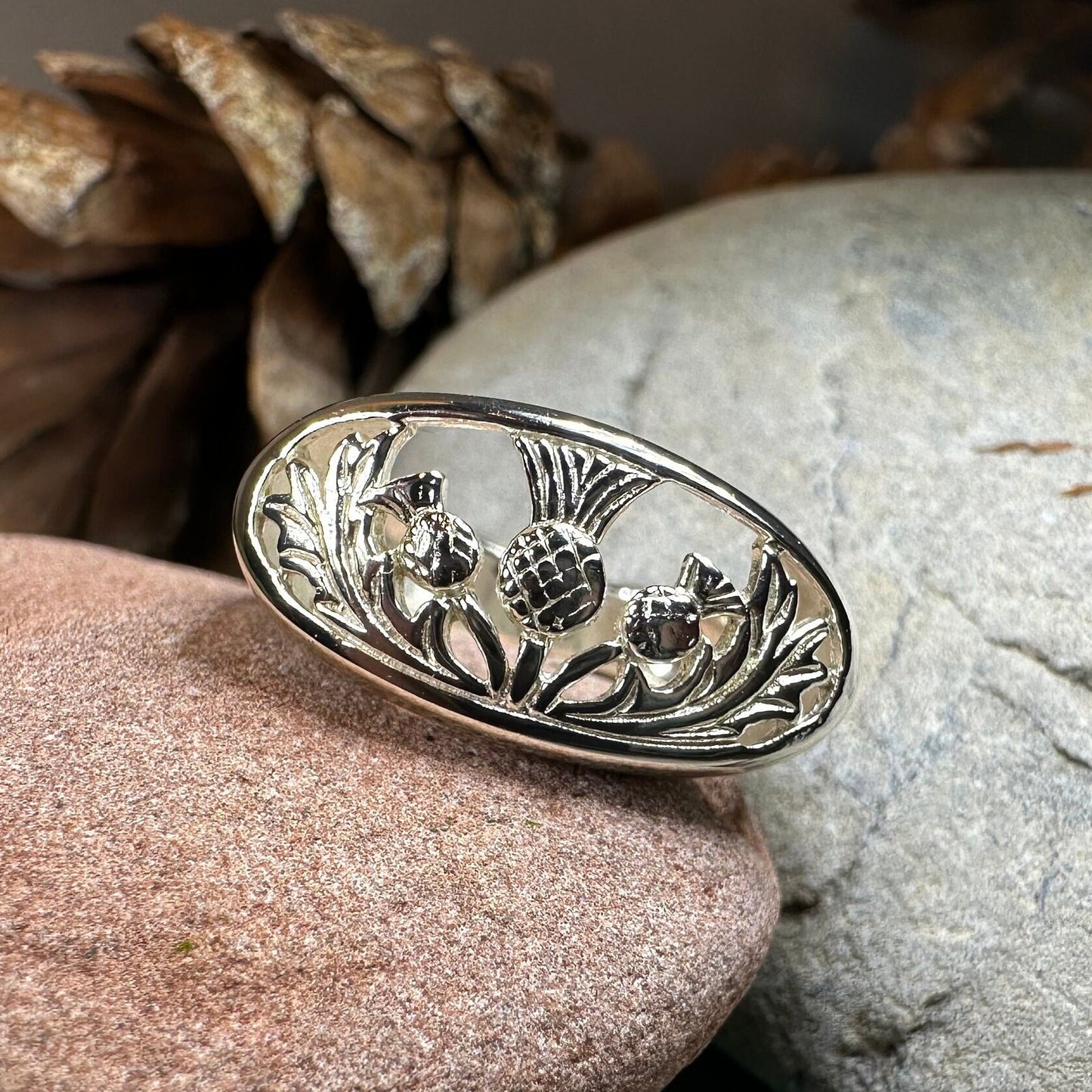 Thistle Ring, Celtic Jewelry, Scotland Jewelry, Flower Jewelry, Scottish Jewelry, Nature Ring, Silver Thistle Jewelry, Mom Gift, Wife Gift