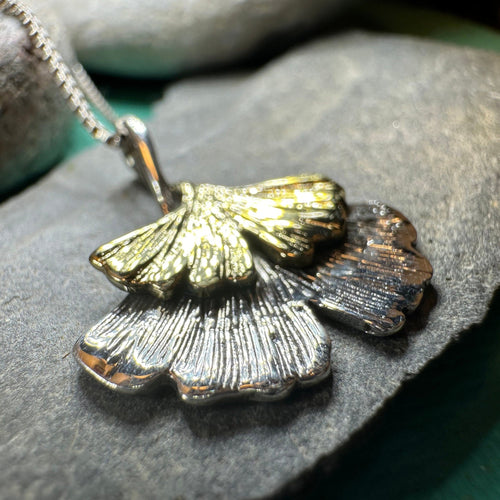 Gingko Necklace, Leaf Pendant, Tree Jewelry, Nature Lover Gift, Japanese Jewelry, Anniversary Gift, Nature Jewelry, Recovery Gift, Mom Gift
