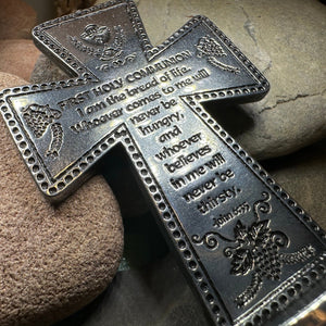 First Communion Standing Cross, Christian Gift, Pewter Celtic Cross, Communion Gift, Child's Cross Gift, Religious Prayer