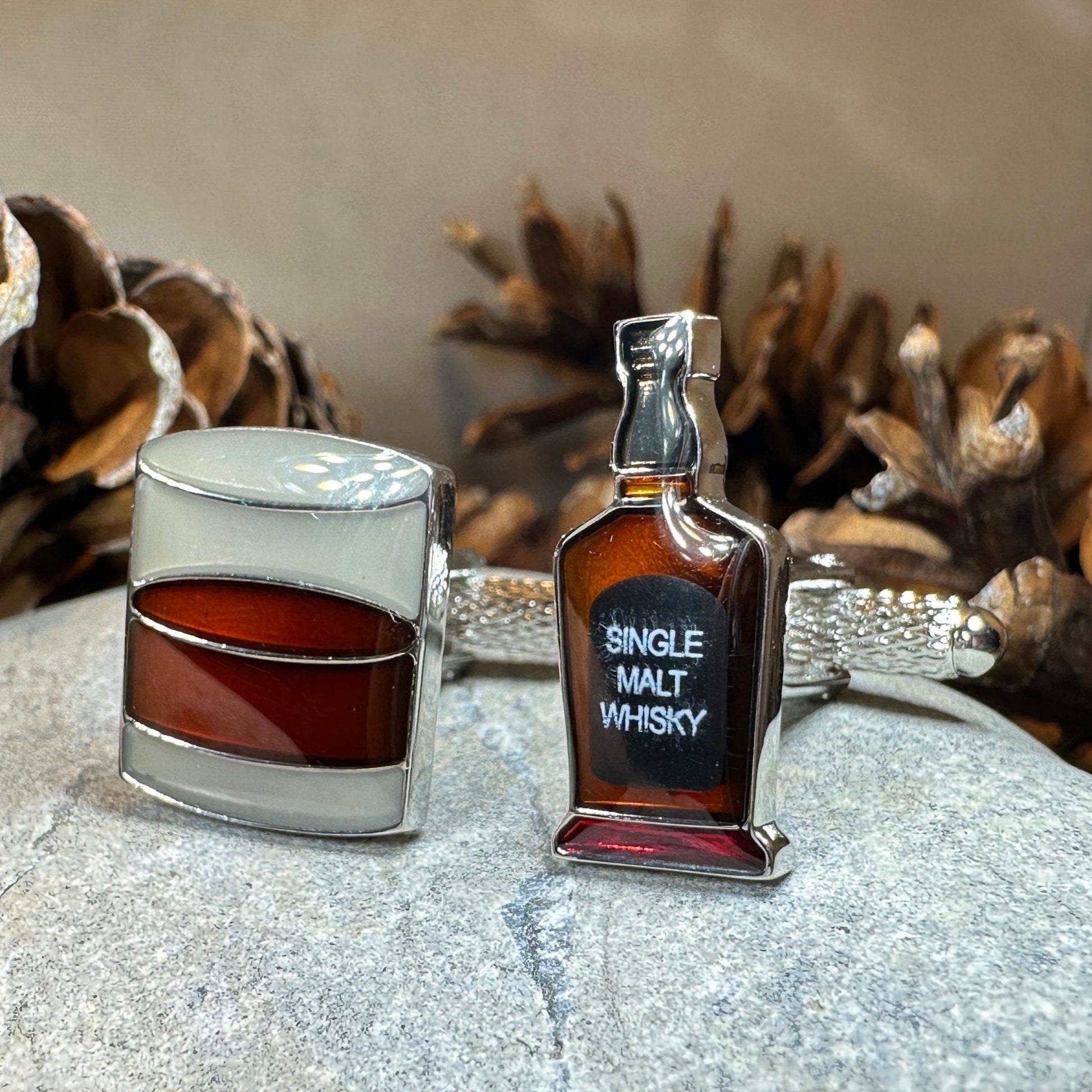 Scotch Whisky Cuff Links, Scotland Jewelry, Men's Celtic Jewelry, Whiskey Lover Gift, Groom Gift, Boyfriend Gift, Scottish Husband Gift, Dad