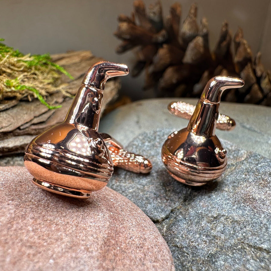Whiskey Still Cuff Links, Scotland Jewelry, Men's Celtic Jewelry, Whisky Lover Gift, Groom Gift, Boyfriend Gift, Scottish Husband Gift, Dad