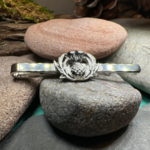 Thistle Tie Bar, Celtic Jewelry, Gift for Him, Dad Gift, Graduation Gift, Scotland Gift, Men's Jewelry, Celtic Tie Clip, Groom Gift