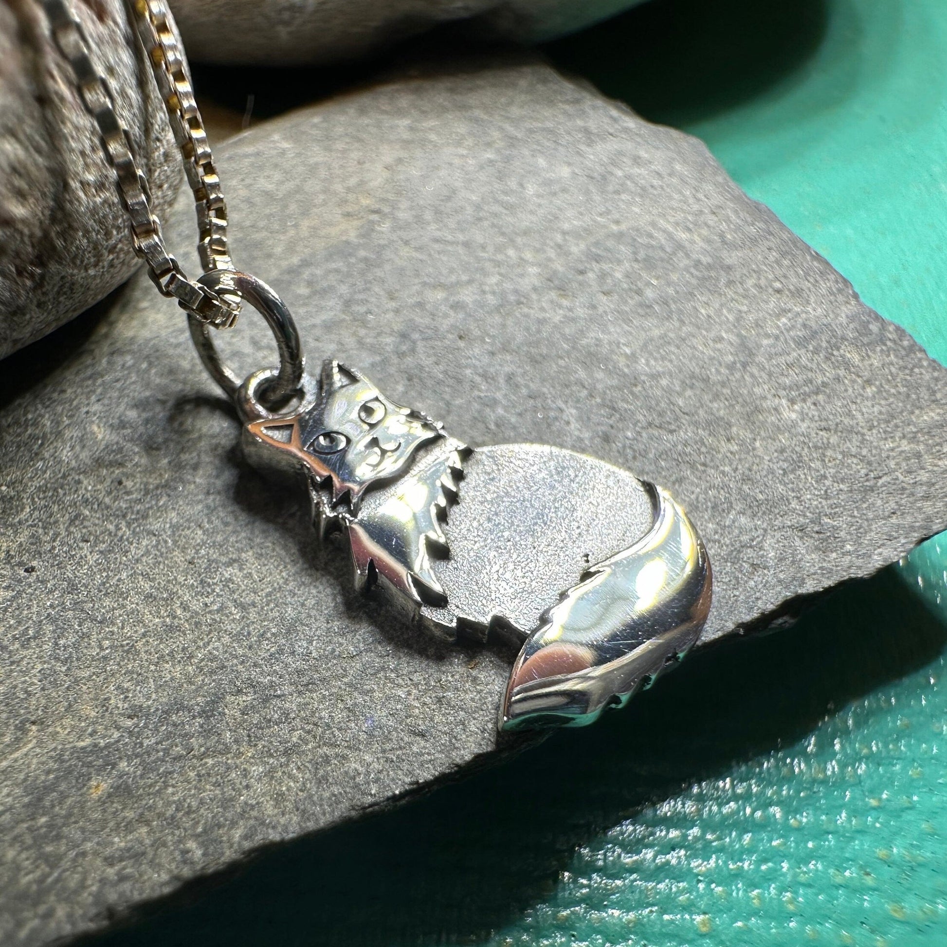 Cat Necklace, Petite Pendant, Irish Jewelry, Cat Lover Gift, Cat Mom Gift, Anniversary Gift, Animal Necklace, Nature Necklace, Minimalist